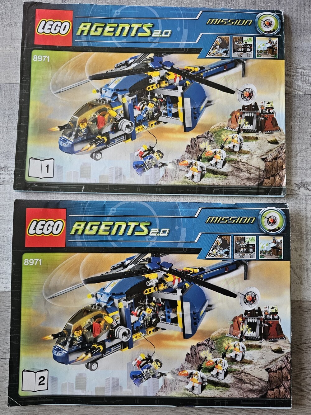 LEGO Agents 8971 AERIAL DEFENSE UNIT Instructions Book Manuals #1 and #2